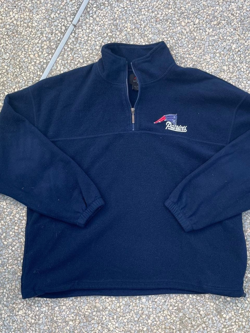 New England Patriots Navy Quarter-Zip Fleece Pullover with Pockets